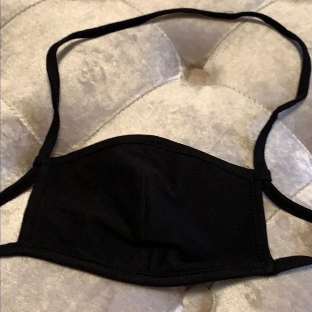 Kids black face mask with neck strap, adjustable